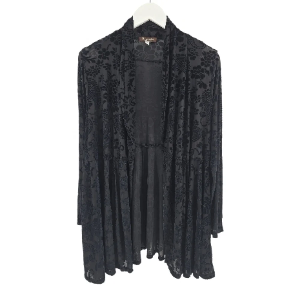 Surrealist USA Burnout Open Front Cardigan Topper Size 2 (Sizes 8-14) Festival